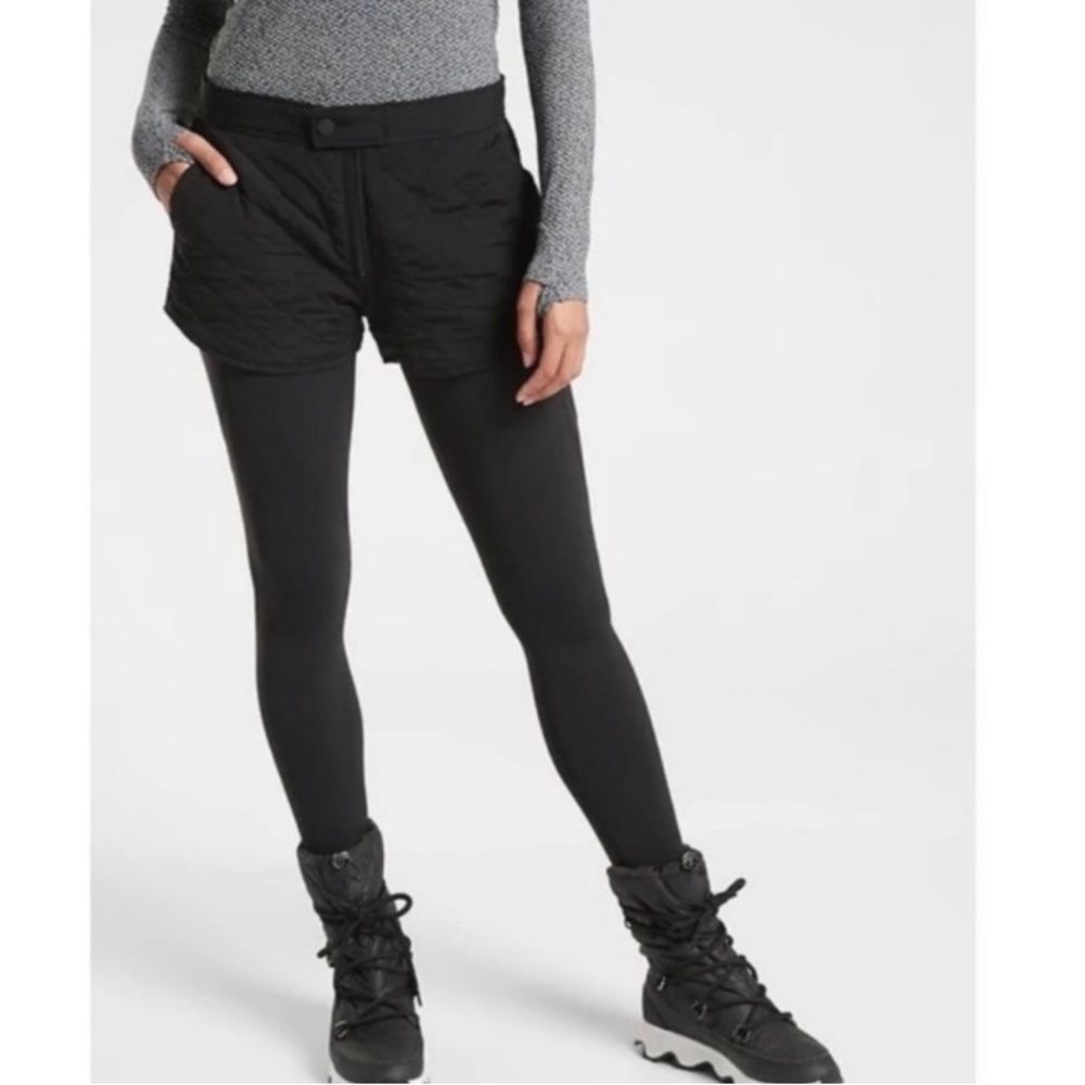 Athleta Ski Shorts Black Size 8 Womens New Insulated Apres Ski Toasty Buns